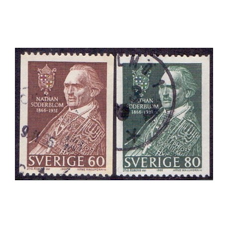 Sverige. 1966. Natan Söderblom. 60-80 Øre.  AFA nr. 550-51 **    postfrisk stemplet FDC st,