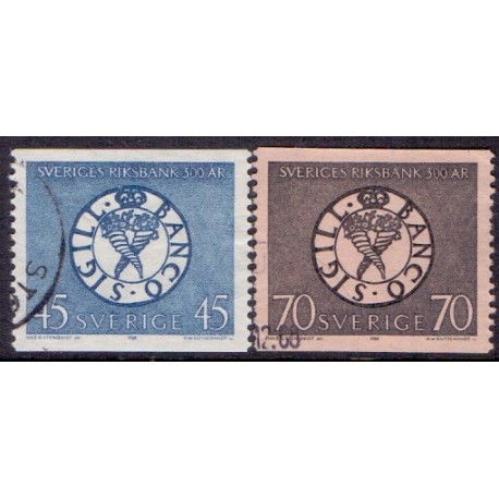 Sverige. 1968. Riksbanken 300 år, 45-70 Øre. AFA nr. 609-10 **  postfrisk stemplet FDC st,