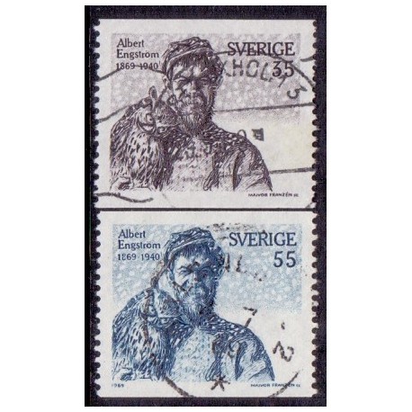 Sverige. 1969. Albert Engström, 35-55 Øre, AFA nr. 642-43 **    postfrisk stemplet FDC st,