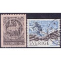 Sverige. 1970. Dädesjö maleri, og tømmerflådning, 20-45 Øre, AFA nr. 671-72 **     postfrisk stemplet FDC st,