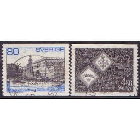 Sverige. 1971. Waxholmbåd og møntmotiv. FLOUR  80 Øre-4 kr. AFA nr. 706-07 **    postfrisk stemplet FDC st,