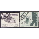 Sverige. 1971. Tømmertransport og vindmølle, 60-75 Øre. AFA nr. 717-18 **    postfrisk stemplet FDC st,