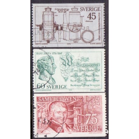 Sverige. 1974. Jubilæumsudgaver, 45-75 Øre. AFA nr. 847-49 **    postfrisk stemplet FDC st,