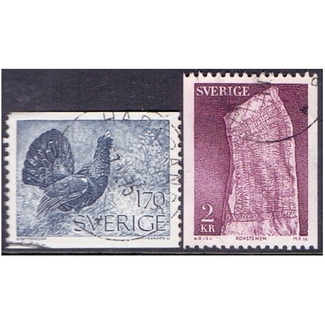 Sverige. 1975. Tjurhøne og runesten: 1,70-2,00 kr. AFA nr. 909-10 **     postfrisk stemplet FDC st,