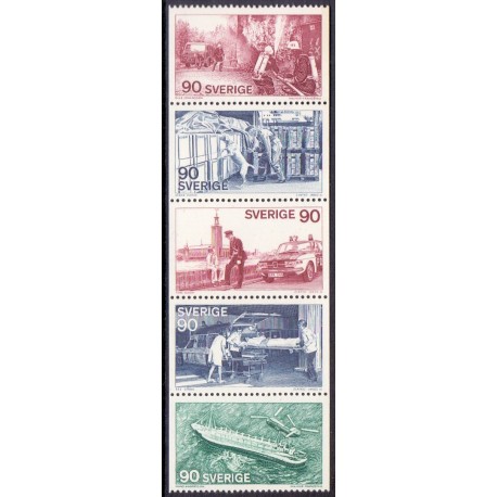 Sverige. 1975. Offentlige tjenster i 5-stribe. AFA nr. 922-25 **    postfrisk stemplet FDC st,