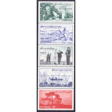 Sverige. 1977. Turistudgave i 5-stribe. AFA nr. 992-96 **      postfrisk stemplet FDC st,