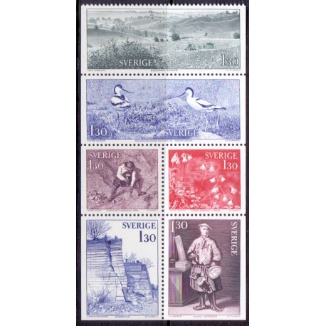 Sverige. 1978. Carl von Linné hæfte/blok. AFA nr. 1029-1034Dhn **     postfrisk stemplet FDC st,