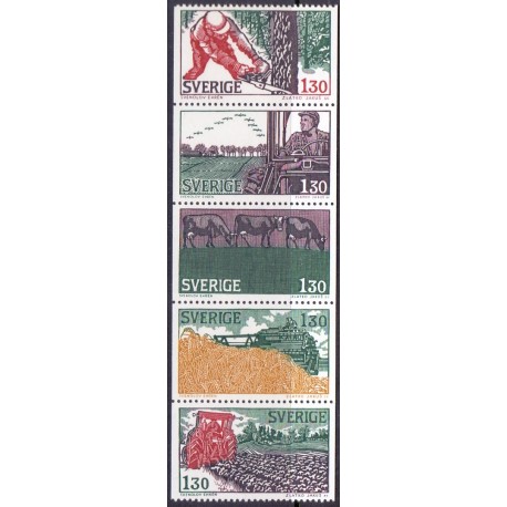Sverige. 1979. Landbrug, i 5 stribe  AFA nr. 1065-69 **    postfrisk stemplet FDC st,