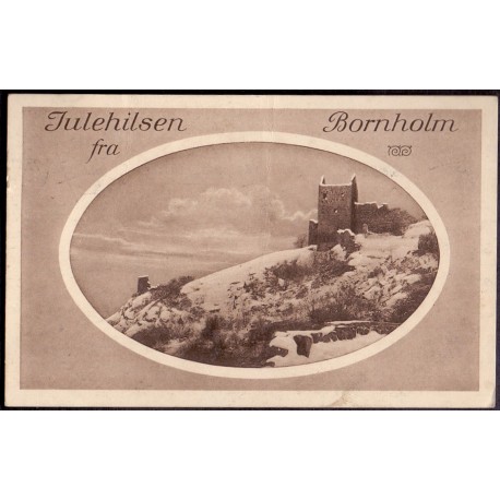Bornholm. Julehilsen fra, med hammershus. brugt (sørensen)