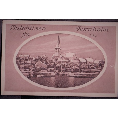 Bornholm. Julehilsen fra, med Rønne kirke. brugt (sørensen)