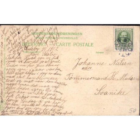 Godthaab. postkort med stjernestempel, brugt 1912, DAKA 0408