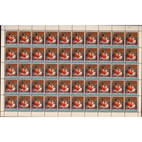 Danmark julemærke 1931 i helark ufoldet, foldet **/*