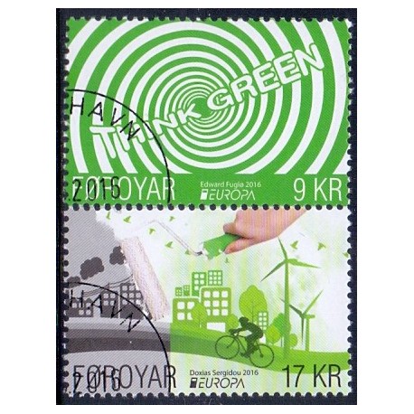 Færøerne 2016. Europamærker / CEPT, AFA nr 854-55, Postfrisk   stemplet FDC