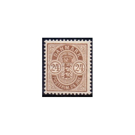 1901-02. Våbentype, 24 Øre, Vm. III AFA nr. 39,  postfrisk Ubrugt Stemplet FDC