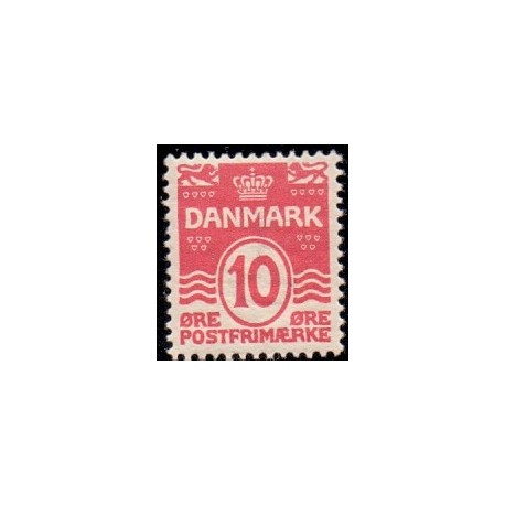 1912. Bølgelinie, 10 Øre, AFA nr. 65, postfrisk  Ubrugt Stemplet FDC
