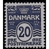 1912. Bølgelinie, 20 Øre, SORTBLÅ. AFA nr. 66a, postfrisk  Ubrugt Stemplet FDC