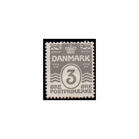 1913-14.  Bølgelinietype 3 Øre,  AFA nr. 79, postfrisk   Ubrugt Stemplet FDC