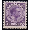1918-20. Chr. X. 5 Kr. dyb rødviolet. AFA nr. 110b postfrisk  Ubrugt Stemplet FDC