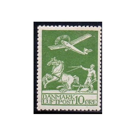 1925. Luftpostmærke. 10 Øre, AFA nr. 144 postfrisk    Ubrugt Stemplet FDC