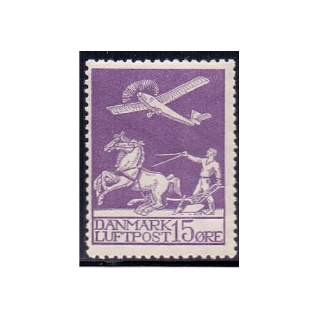 1925. Luftpostmærke. 15 Øre, AFA nr. 145 postfrisk    Ubrugt Stemplet FDC