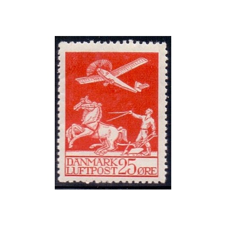 1925. Luftpostmærke. 25 Øre, AFA nr. 146 postfrisk    Ubrugt Stemplet FDC