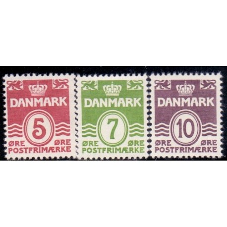 1938. Farveændringer.  AFA nr. 246-48.  postfrisk  Stemplet FDC