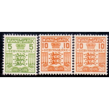 Danmark Gebyrmærke 1934 AFA nr. 4-5+5a **/MNH stemplet/used