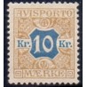Avisporto. 1907. 10 Kr. brungul/blå, AFA. nr. 10, ubrugt, postfrisk, stemplet