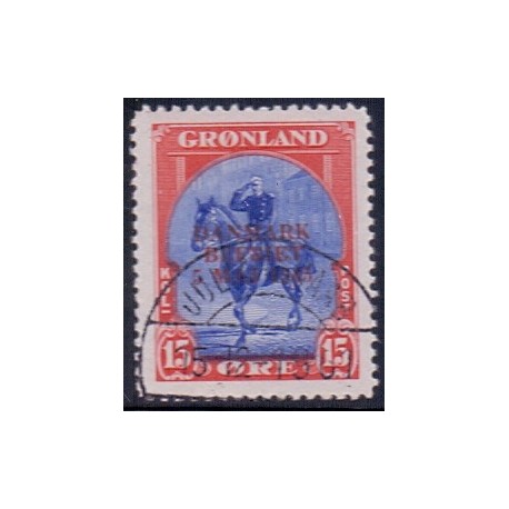 1945. Amerikaudgaven, DANMARK BEFRIET, 15 Øre AFA nr, 21 stemplet