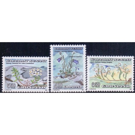 1990. 4,00-6,50 Kr. Blomster II. AFA nr. 205-07 postfrisk