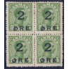 Færøerne 1919. 2 Øre/5 Øre i 4 blok, uden lim. Sjælden enhed, alle er sign