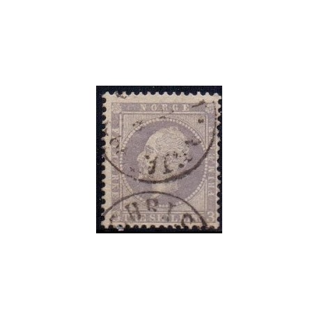 Norge. 1856-57. 3 Sk. Lillagrå, AFA nr 3 *  st. stemplet postfrisk