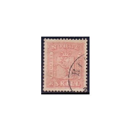 Norge. 1863-66. 8 Sk. Matrosa, AFA nr 9 * st. stemplet postfrisk