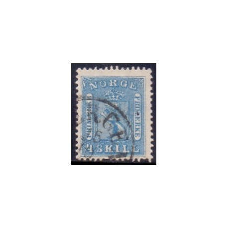 Norge. 1863-66. 4 Sk. Blå, AFA nr 8 * st. stemplet postfrisk