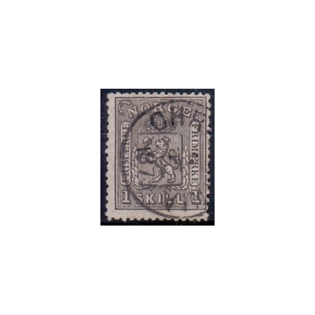 Norge. 1867-68. 1 Sk. Gråsort, AFA nr 11 * st. stemplet postfrisk