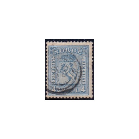 Norge. 1867-68. 4 Sk. Blå, AFA nr 14 * st. stemplet postfrisk