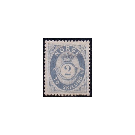 Norge 1872-75. 2 sk. Gråblå AFA nr. 17a **  Postfrisk ubrugt stemplet st.