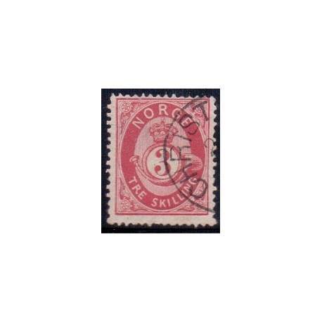Norge 1872-75. 3 sk. AFA nr. 18 **  Postfrisk ubrugt stemplet st.