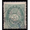 Norge. 1877-78. 35 Øre. Lys blågrøn AFA nr. 29a ** Postfrisk ubrugt stemplet st.
