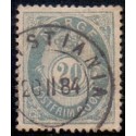 Norge. 1883-84. 20 Øre. uden punktum AFA nr. 42a **  Postfrisk ubrugt stemplet st.