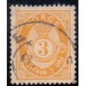 Norge. 1885-86. 3 Øre, AFA nr 43 **  Postfrisk ubrugt stemplet st.