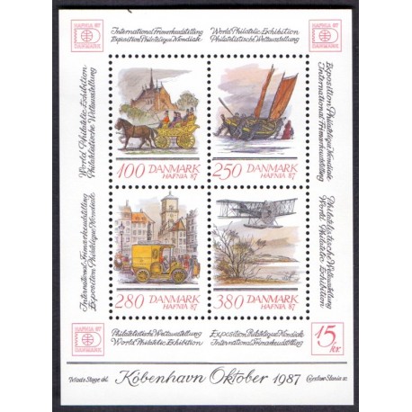 1986. Hafnia 87 Blok II. med variant, AFA nr. 852x postfrisk  Stemplet FDC