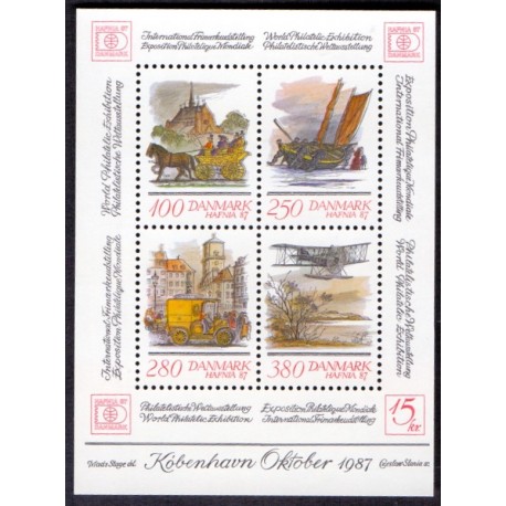 1986. Hafnia 87 Blok II. med variant, AFA nr. 852x postfrisk  Stemplet FDC