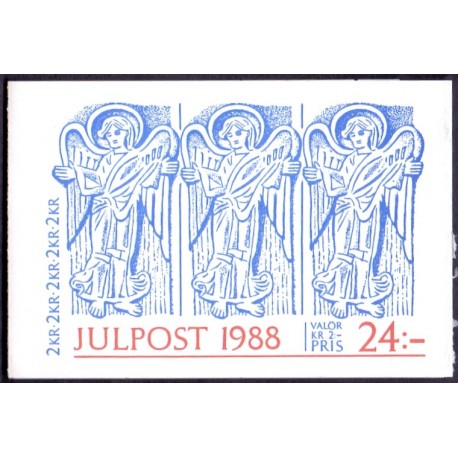 Sverige. 1988. Julefrimærker. AFA nr. 1470-75 postfrisk 6-blok Stemplet hæfte FDC parstykkke SWEDEN **/o