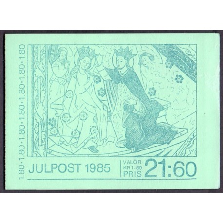 Sverige. 1985. Julefrimærker. AFA nr. 1344-47 postfrisk 4-blok Stemplet hæfte FDC parstykkke SWEDEN **/o
