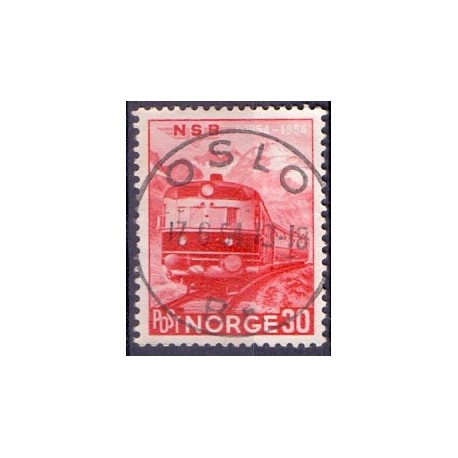1954. Jernbanejubilæum. LUX -Stemplet AFA nr. 399