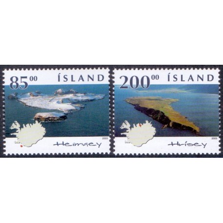Island. 2003. Islandske øer, AFA nr. 1032-33 **, stemplet FDC