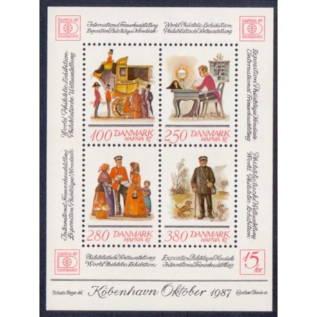 1986. Hafnia 87 Blok III. med variant, AFA nr. 869x postfrisk  Stemplet FDC