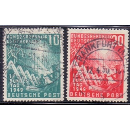 Vesttyskland. 1949. 1 Forbundskongres AFA 1074-75 stemplet