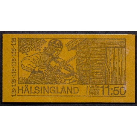 Sverige. 1980. Turistudgave Hälsingland. AFA nr. 1112-16 postfrisk sammentryk stemplet  hæfte FDC parstykkke